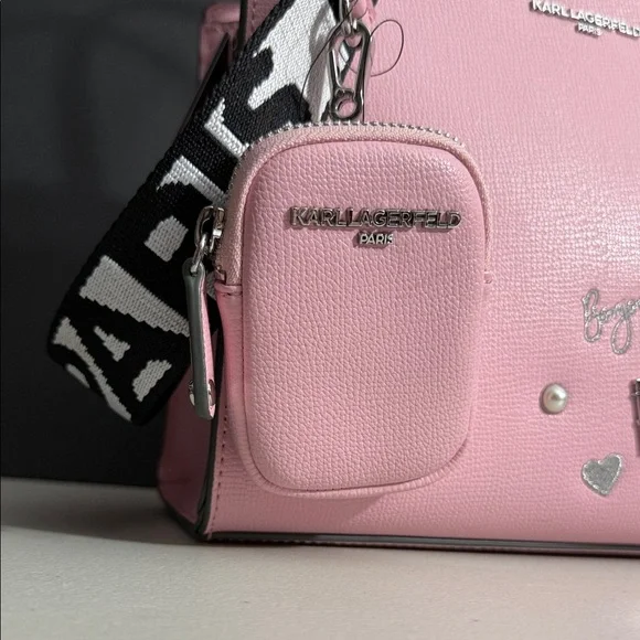 NEW Karl Lagerfeld Pink Paris Tote WITH STRAP